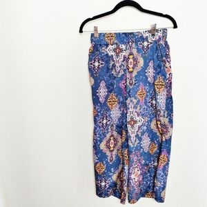 Mark Blue and Pink Lightweight Boho Print Wide Leg Pants Size XS